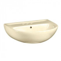 Evolution 5-1/2 in. Pedestal Sink Basin with 4 in. Faucet Centers in Bone