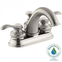Fairfax 4 in. Centerset 2-Handle Low-Arc Bathroom Faucet in Vibrant Brushed Nickel