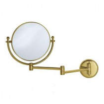 15 in. x 12 in. Framed Mirror with Swing Arm in Brass