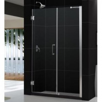 Unidoor 59 to 60 in. x 72 in. Semi-Framed Hinged Shower Door in Chrome