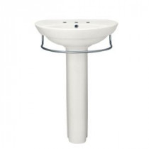 Ravenna Pedestal Sink Combo with 8 in. Faucet Centers in White