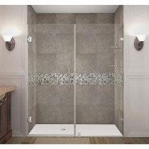 Nautis GS 67 in. x 72 in. Completely Frameless Hinged Shower Door with Glass Shelves in Chrome