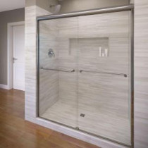 Celesta 60 in. x 71-1/4 in. Semi-Framed Sliding Shower Door in Silver