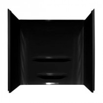 Elite 30 in. x 60 in. x 59 in. 3-Piece Direct-to-Stud Tub Wall Kit in Black