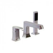 Endless Series 1-Handle Deck-Mount Roman Tub Faucet with Hand Shower in Polished Chrome