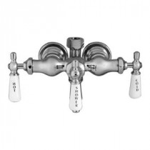 Porcelain Lever 3-Handle Claw Foot Tub Faucet with Diverter in Polished Chrome