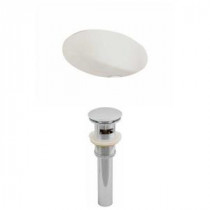 Oval Undermount Bathroom Sink Set in Biscuit and Drain
