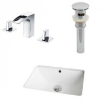 Rectangle Undermount Bathroom Sink Set in White with 8 in. O.C. cUPC Faucet and Drain