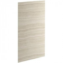 Choreograph 0.3125 in. x 36 in. x 72 in. 1-Piece Bath/Shower Wall Panel in Veincut Biscuit for 72 in. Bath/Showers