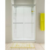 Finesse 47-5/8 in. x 70-1/16 in. Semi-Framed Sliding Shower Door in Nickel with Lake Mist Glass Pattern