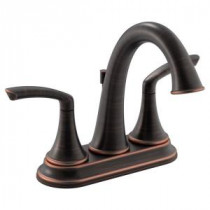 Elm 4 in. 2-Handle Lavatory Faucet in Seasoned Bronze