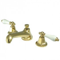 8 in. Widespread 2-Handle Mid-Arc Bathroom Faucet in Polished Brass
