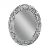 29 in. L x 23 in. W Reeded Charcoal Oval Tiles Wall Mirror
