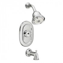 Quentin FloWise Pressure Balance 1-Handle Tub and Shower Faucet Trim Kit in Polished Chrome (Valve Sold Separately)