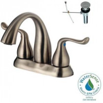 4 in. Centerset 2-Handle Bathroom Faucet in Brushed Nickel with Pop-Up Drain