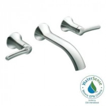 Fina Wall Mount 2-Handle Low-Arc Bathroom Faucet Trim Kit in Chrome