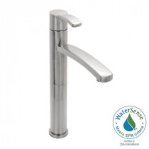 Berwick Single Hole Single Handle Low-Arc Bathroom Vessel Faucet Less Drain in Satin Nickel