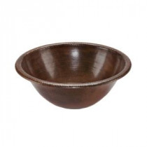 Self-Rimming Round Hammered Copper Bathroom Sink in Oil Rubbed Bronze