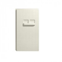 Advantage 3.5 in. x 60 in. x 59.25 in. 1-piece Direct-to-Stud Seated Shower Back Wall in Biscuit