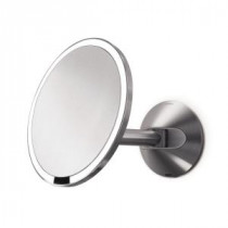 Wall-Mount Lighted Sensor-Activated Vanity Makeup Mirror in Brushed Stainless Steel