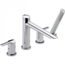 Compel 2-Handle Deck-Mount Roman Tub Faucet with Hand Shower Trim Kit Only in Chrome (Valve Not Included)