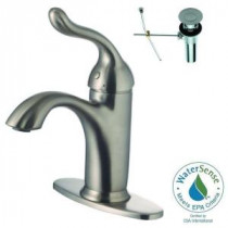 Single Hole Single-Handle Bathroom Faucet in Brushed Nickel with Pop-Up Drain