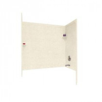 33-1/2 in. x 60 in. x 60 in. 3-piece Easy Up Adhesive Tub Wall in Pebble