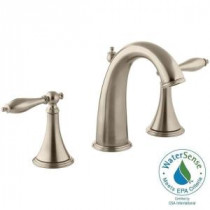 Finial Traditional 8 in. Widespread 2-Handle High-Arc Bathroom Faucet with Lever Handles in Vibrant Brushed-Bronze