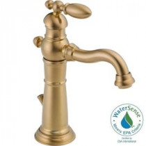 Victorian Single Hole Single-Handle Bathroom Faucet in Champagne Bronze