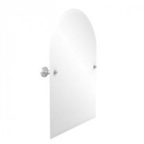 Dottingham Collection 21 in. x 29 in. Frameless Arched Top Single Tilt Mirror with Beveled Edge in Satin Chrome