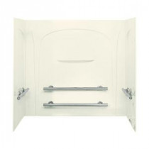 Acclaim 31-1/2 in. x 60 in. x 55-1/2 in. 3-piece Direct-to-Stud Tub/Shower Wall Set with Grab Bars in Biscuit