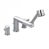 Studio 2-Handle Deck-Mount Roman Tub Faucet with Personal Shower in Polished Chrome