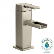 90-Degree Single Hole 1-Handle Mid-Arc Lavatory Faucet in Brushed Nickel