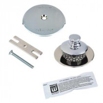 Universal NuFit Push Pull Bathtub Stopper with Grid Strainer, One Hole Overflow and Silicone Kit in Chrome Plated