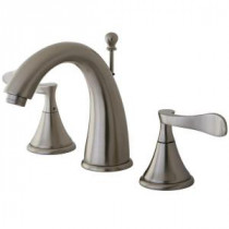 Modern 8 in. Widespread 2-Handle High-Arc Bathroom Faucet in Satin Nickel