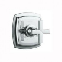 Margaux 1-Handle Thermostatic Valve Trim Kit in Vibrant Polished Nickel with Cross Handle (Valve Not Included)