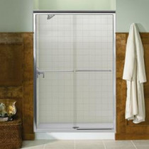 Fluence 47-5/8 in. x 70-5/16 in. Semi-Framed Bypass Shower Door in Bright Polished Silver with Clear Glass
