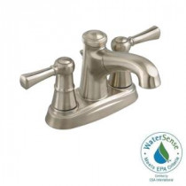 Outreach 4 in. Centerset 2-Handle Low-Arc Bathroom Faucet in Satin Nickel with Pull-Out and Speed Connect Drain