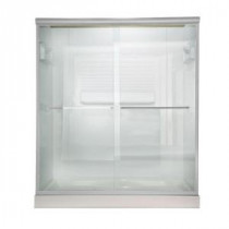 Euro 60 in. x 65.5 in. Semi-Framed Bypass Shower Door in Silver Finish with Clear Glass