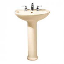 Cadet Pedestal Combo Bathroom Sink with 8 in. Faucet Centers in Bone