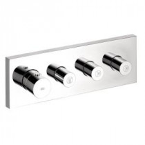 Axor Starck 4-Handle Thermostatic Valve Trim Kit with 3 Volume Control in Chrome (Valve Not Included)