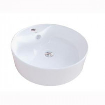 Round Bowl Vitreous China Vessel Sink in White