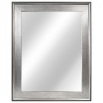 23.35 in. W x 29.35 in. L Framed Wall Mirror in Two-Tone Silver