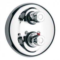 2-Handle Thermostatic Valve Trim Kit with Volume Control in Chrome (Valve Not Included)