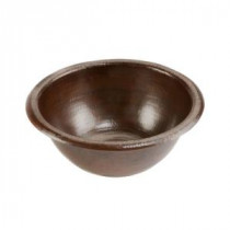 Self-Rimming Small Round Hammered Copper Bathroom Sink in Oil Rubbed Bronze