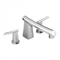 Green Tea 2-Handle Deck-Mount Roman Tub Faucet in Polished Chrome