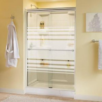 Phoebe 47-3/8 in. x 70 in. Semi-Framed Sliding Shower Door in Chrome with Transition Glass