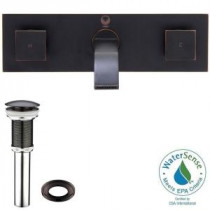 Single Hole 2-Handle Wall-Mount Vessel Bathroom Faucet in Antique Rubbed Bronze