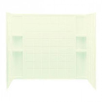 Ensemble Tile 32 in. x 60 in. x 55-1/4 in. 3-piece Direct-to-Stud Tub and Shower Wall Set in Biscuit