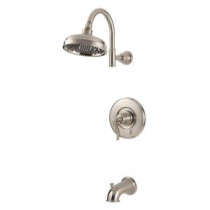 Ashfield Single-Handle Tub and Shower Faucet Trim Kit in Brushed Nickel (Valve Not Included)